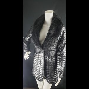 Faux leather coat